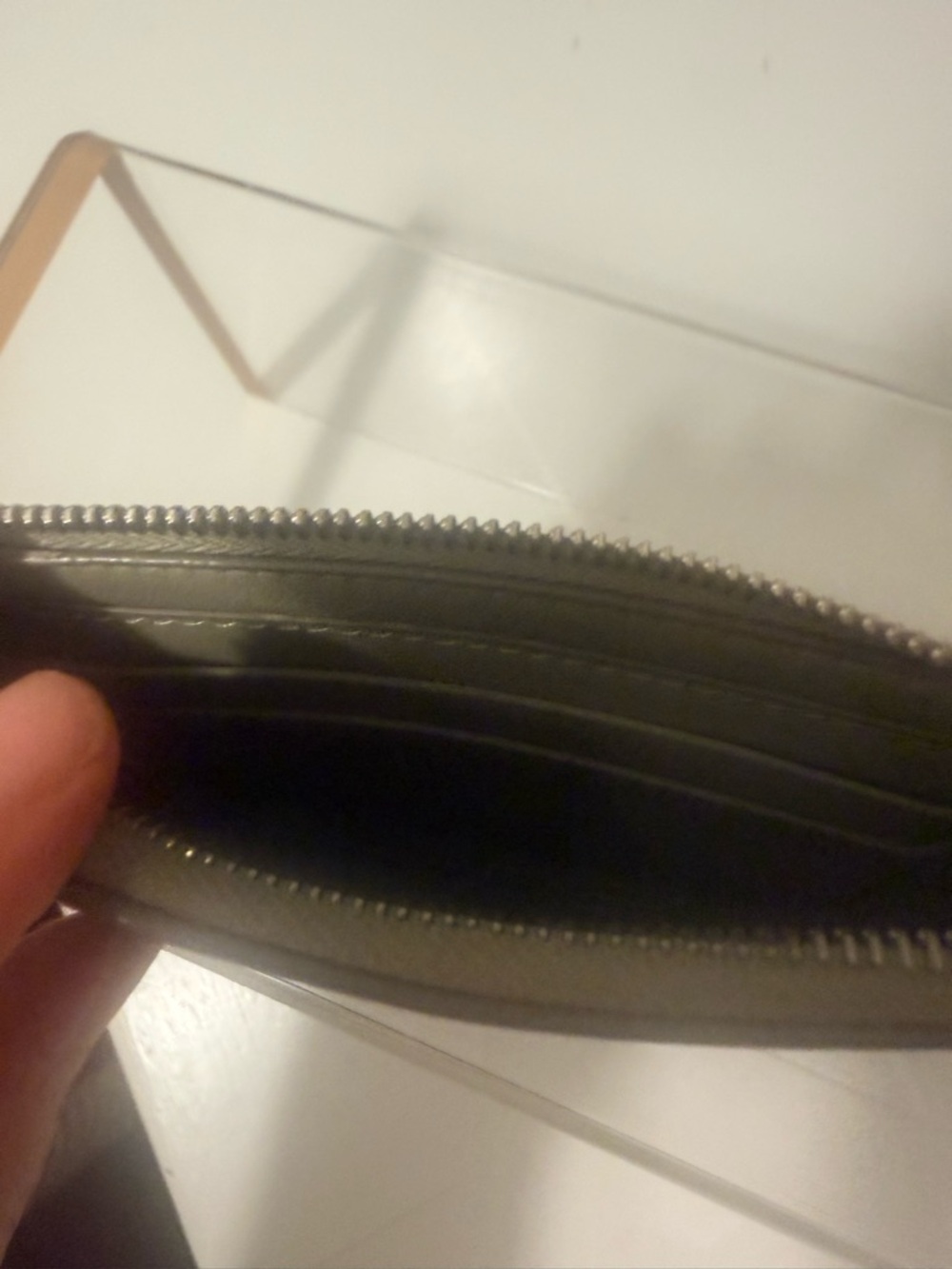 Celine Bicolor Solo Key Pouch – Olive Drab & Cream Phoebe Philo Era Old Celine - Picture 7 of 7